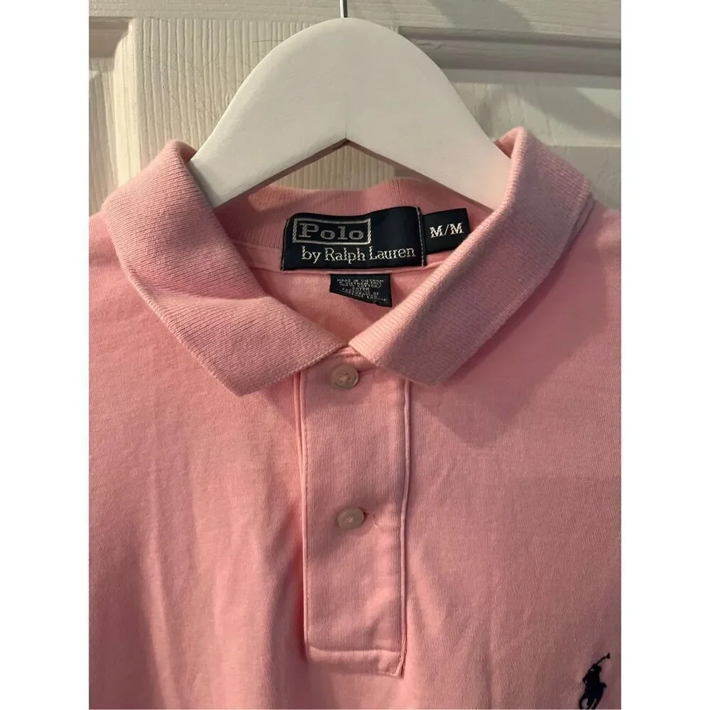 Polo Ralph Lauren Super Soft Pink Polo Shirt sz M EUC